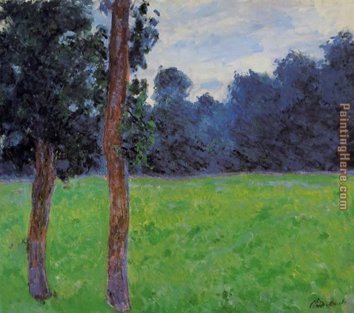 Two Trees in a Meadow painting - Claude Monet Two Trees in a Meadow art painting